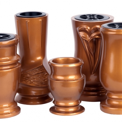 Kültéri műgyantás vázák - bronz utánzat
